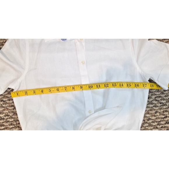 Vineyard Vines Womens White Tie Front Dress 6 Linen Cotton Blend Vacation Resort - Picture 3 of 8